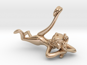 3D-Monkeys 030 in 14k Rose Gold Plated Brass