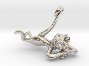 3D-Monkeys 030 in Rhodium Plated Brass