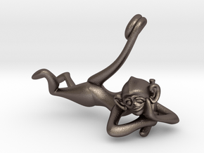 3D-Monkeys 030 in Polished Bronzed Silver Steel