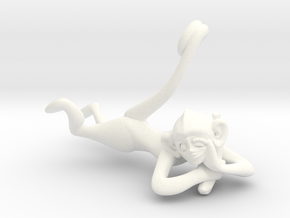 3D-Monkeys 030 in White Processed Versatile Plastic