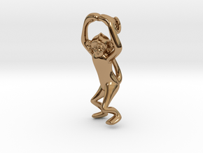 3D-Monkeys 031 in Polished Brass