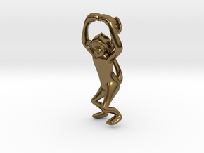 3D-Monkeys 031 in Polished Bronze