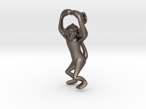 3D-Monkeys 031 in Polished Bronzed Silver Steel