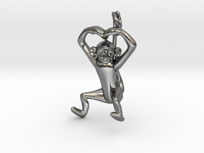 3D-Monkeys 032 in Fine Detail Polished Silver