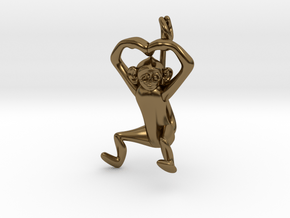3D-Monkeys 032 in Polished Bronze