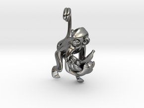 3D-Monkeys 033 in Fine Detail Polished Silver