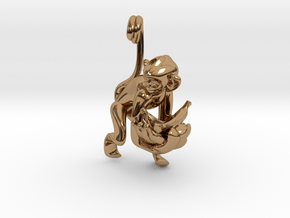 3D-Monkeys 033 in Polished Brass