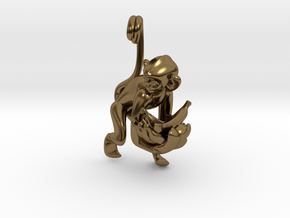 3D-Monkeys 033 in Polished Bronze