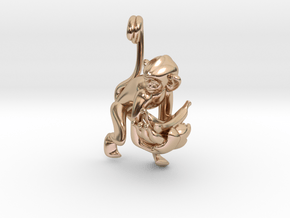 3D-Monkeys 033 in 14k Rose Gold Plated Brass