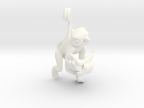 3D-Monkeys 033 in White Processed Versatile Plastic