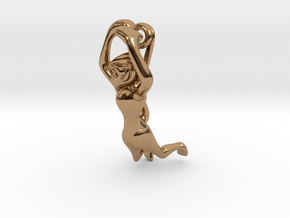 3D-Monkeys 034 in Polished Brass
