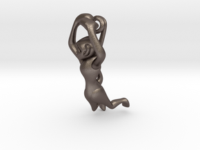 3D-Monkeys 034 in Polished Bronzed Silver Steel