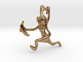 3D-Monkeys 035 in Polished Brass
