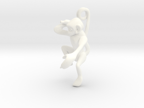 3D-Monkeys 040 in White Processed Versatile Plastic