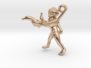 3D-Monkeys 041 in 14k Rose Gold Plated Brass