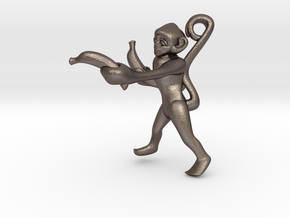 3D-Monkeys 041 in Polished Bronzed Silver Steel