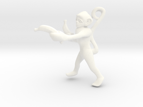 3D-Monkeys 041 in White Processed Versatile Plastic