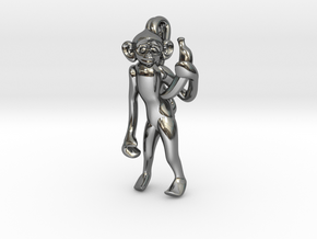 3D-Monkeys 042 in Fine Detail Polished Silver