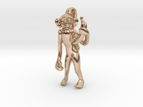 3D-Monkeys 042 in 14k Rose Gold Plated Brass