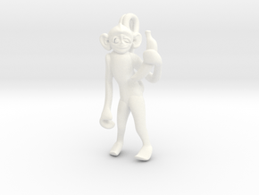 3D-Monkeys 042 in White Processed Versatile Plastic