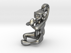 3D-Monkeys 044 in Fine Detail Polished Silver