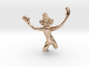 3D-Monkeys 045 in 14k Rose Gold Plated Brass