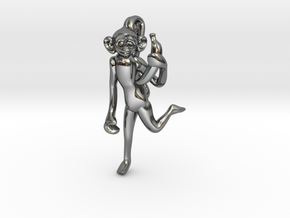 3D-Monkeys 046 in Fine Detail Polished Silver