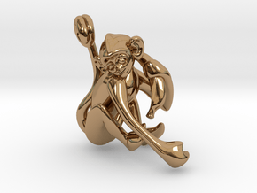 3D-Monkeys 049 in Polished Brass