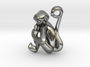 3D-Monkeys 050 in Fine Detail Polished Silver