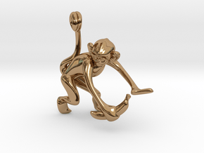 3D-Monkeys 051 in Polished Brass