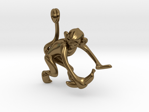 3D-Monkeys 051 in Polished Bronze