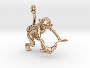3D-Monkeys 051 in 14k Rose Gold Plated Brass