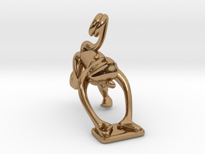 3D-Monkeys 052 in Polished Brass