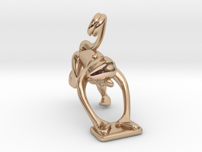 3D-Monkeys 052 in 14k Rose Gold Plated Brass
