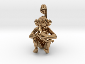 3D-Monkeys 053 in Polished Brass