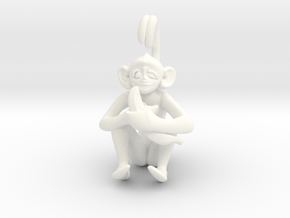 3D-Monkeys 053 in White Processed Versatile Plastic
