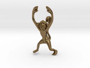 3D-Monkeys 054 in Polished Bronze