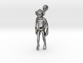 3D-Monkeys 055 in Fine Detail Polished Silver