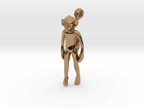 3D-Monkeys 055 in Polished Brass