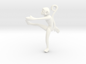 3D-Monkeys 057 in White Processed Versatile Plastic