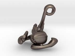 3D-Monkeys 060 in Polished Bronzed Silver Steel