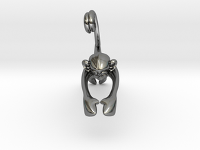 3D-Monkeys 061 in Fine Detail Polished Silver