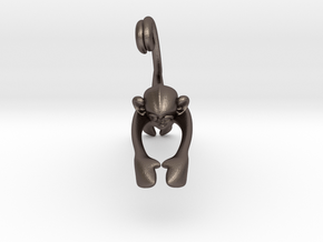 3D-Monkeys 061 in Polished Bronzed Silver Steel