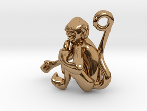 3D-Monkeys 062 in Polished Brass