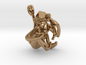 3D-Monkeys 063 in Polished Brass