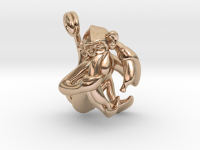 3D-Monkeys 063 in 14k Rose Gold Plated Brass