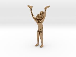 3D-Monkeys 065 in Polished Brass