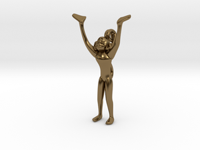 3D-Monkeys 065 in Polished Bronze