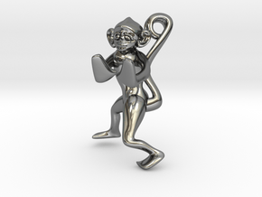 3D-Monkeys 066 in Fine Detail Polished Silver