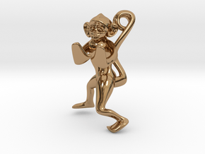 3D-Monkeys 066 in Polished Brass